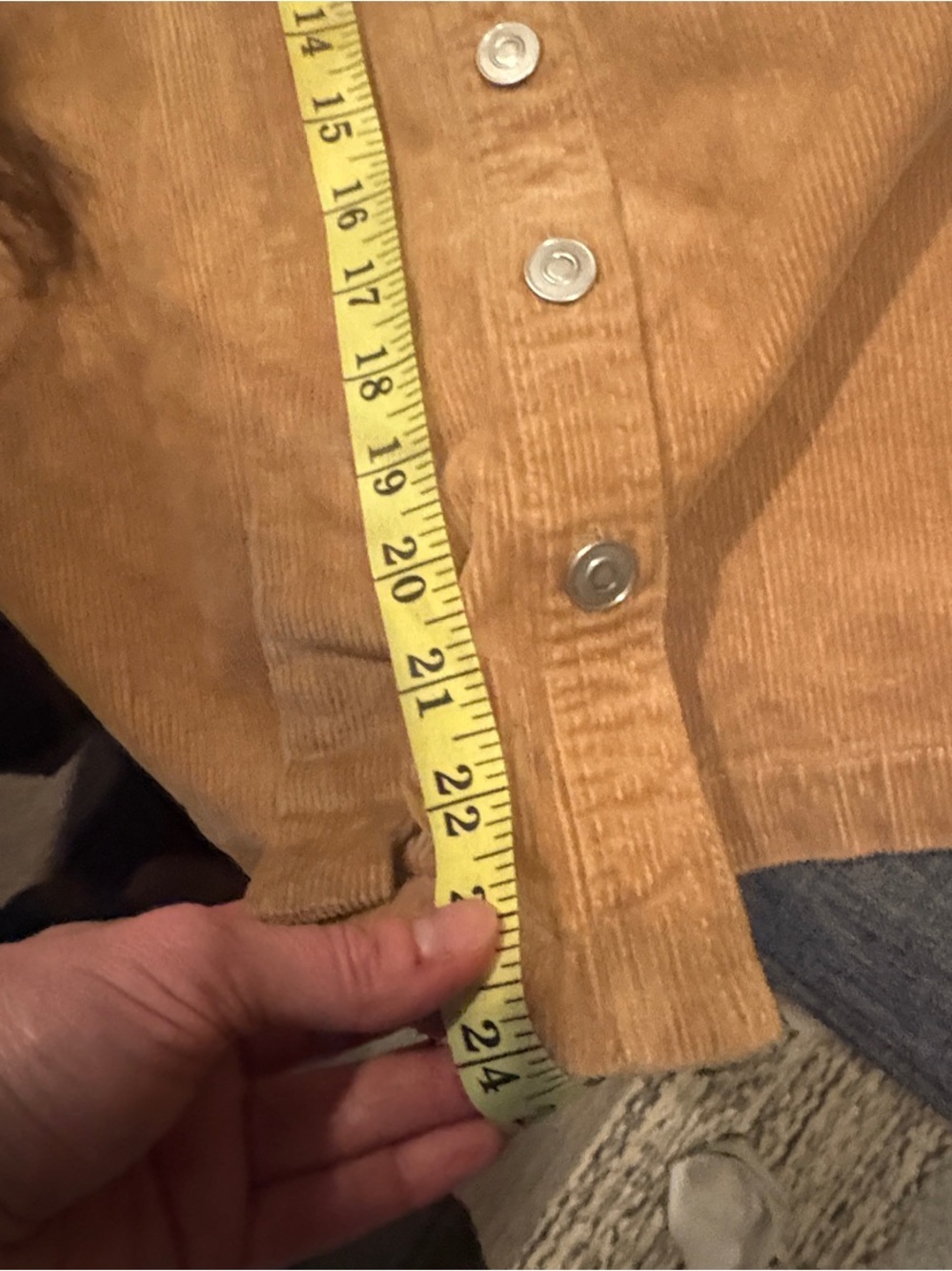 Tan Corduroy Button-Front Midi Skirt with Tie Waist - Picture 8 of 8